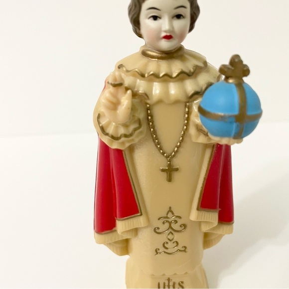 Vintage Infant Prague Child Jesus Figure Statue Crown Figurine - Picture 4 of 16